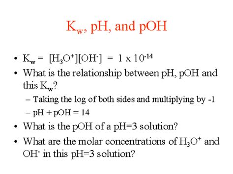 12.5: pH and Kw .